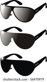 The set of sun glasses - a fashion, sports, beauty