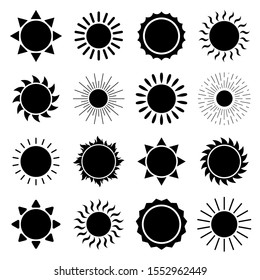 Set of sun icon , logo isolated on white background