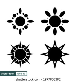 Set sun icon or logo isolated sign symbol vector illustration - Collection of high quality black style vector icons