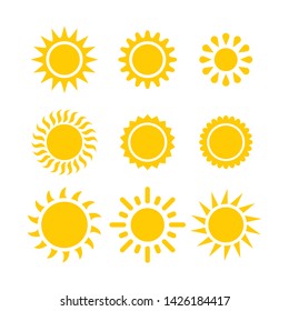 Set of sun icon, Summer icon