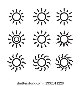 set sun icon vector element