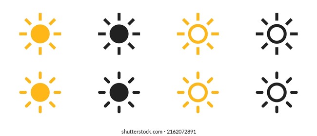 Set of sun icon. Vector illustration. Best simple sun icon. Sun symbol.