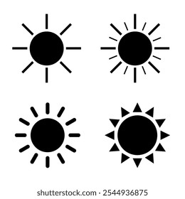 Conjunto de Ilustración vectorial de icono de sol 