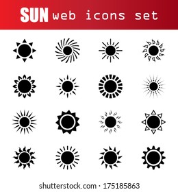 Set of sun icons