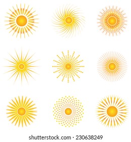 Set of sun icons