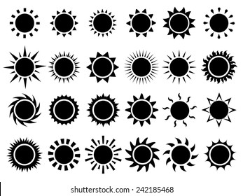 Set of sun icons - Shutterstock ID 242185468
