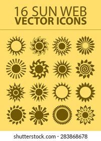 Set of sun icons.