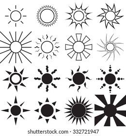 Set of sun icons