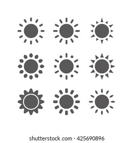 Set of sun icons.