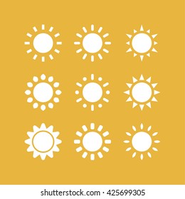 Set of sun icons.
