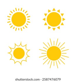 set of sun icons collection