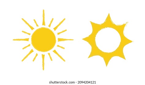 Conjunto de iconos solares aislados en fondo blanco. Sunshine, Sunset. Concepto de verano. Ilustración vectorial.
