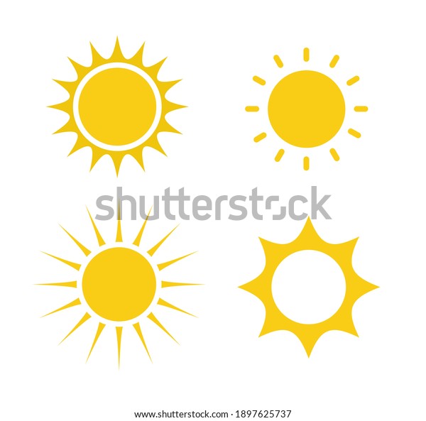 Set Sun Icons Isolated On White Stock Vector (Royalty Free) 1897625737 ...