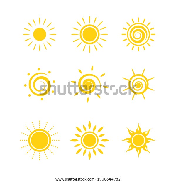 Set Sun Icons Logo Vector Various Stock Vector (Royalty Free ...