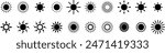 Set of sun icons on transparent background. Vector sun icons for your design. Vector EPS 10