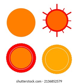 set of sun icons on white background