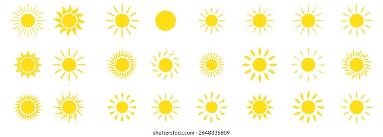 set of sun icons . Sun simple icons collection. Sun vector illustration. eps 10 