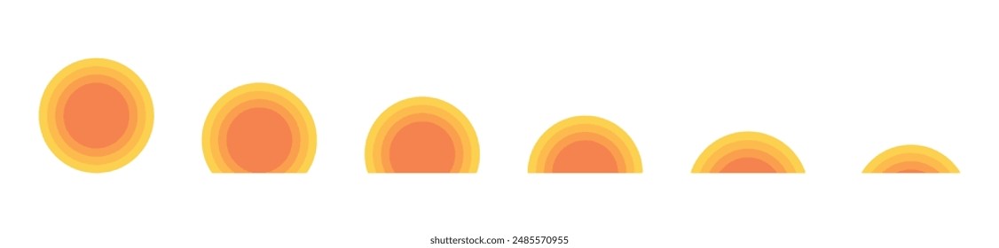 set of sun icons summer symbol logo sunset vector illustration