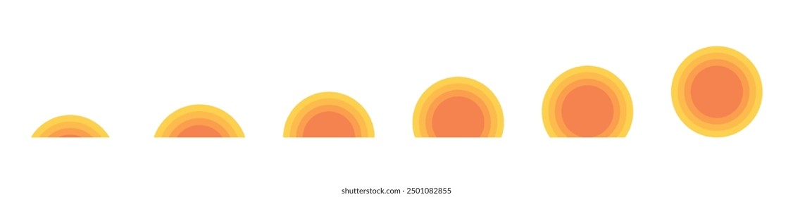 set of sun icons summer symbol logo sunrise vector illustration