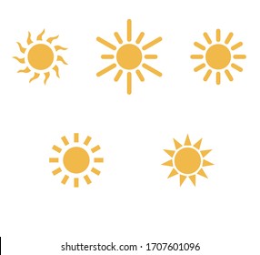 set of Sun icons . Trendy vector summer symbol for website design, web button, mobile app.