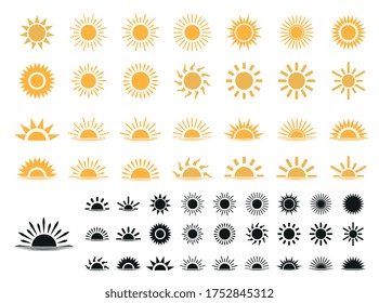 set of Sun icons . Trendy vector summer symbol for website design, web button, mobile app.