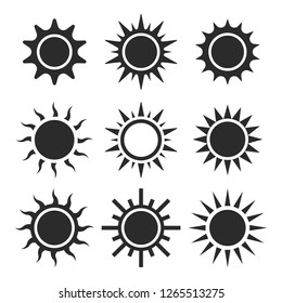 Set of sun icons vector