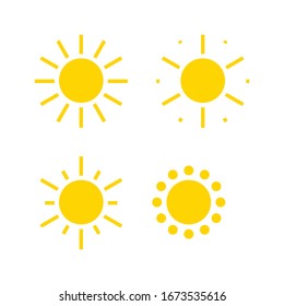 Set of sun icons. Vector illustration in flat design