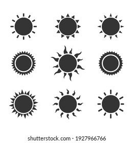 Set sun icons. vector illustration.