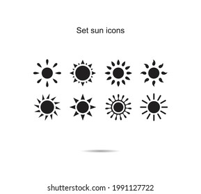 Set sun icons vector illustration graphic on background