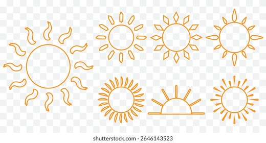 set of sun icons vector illustration eps 10