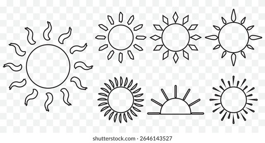 set of sun icons vector illustration eps 10