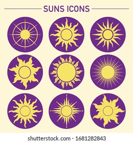 Set of sun icons for you design.