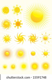 Set of sun illustrations