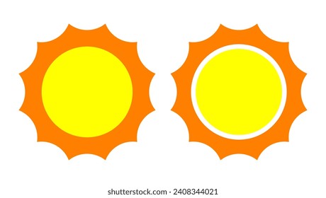 Set of sun line icon. Star, light, warmth, day, beach, moon, ray, heat, sky, summer, sunset, energy, ultraviolet. Vector icon for business and advertising