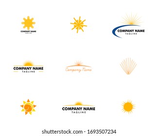 Conjunto de vectores de plantillas de diseño de logotipos Sun