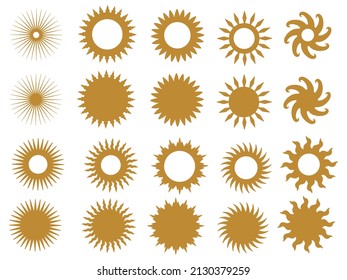 set of sun logo icon and symbols various design element
