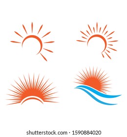 Set Sun Logo Template vector symbol nature
