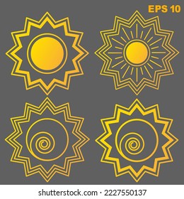 Set of sun logo. Vector illustration