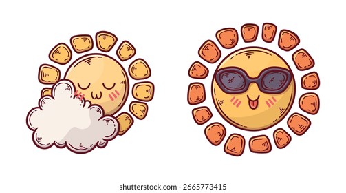 Definir coleção de designs sol e lua