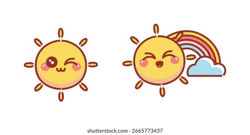 Set sun and moon designs collection