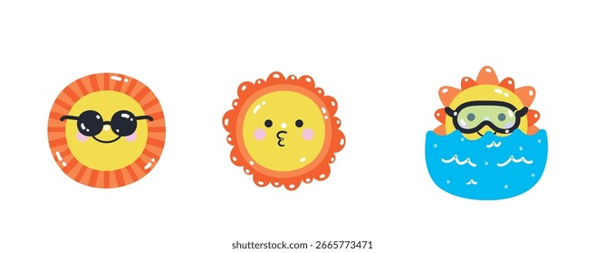 Set sun and moon designs collection