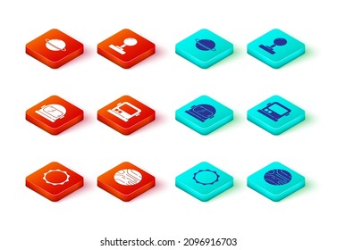 Set Sun, Planet, Astronaut helmet, Joystick and Saturn icon. Vector