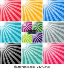 set sun and rays with highlights background. abstract vector illustration eps10