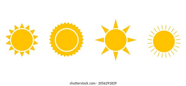 Juego de iconos de vectores solares o solares sobre un fondo blanco
