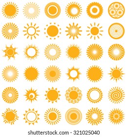 Set of the sun symbols.