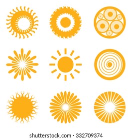 Set of sun symbols.