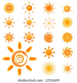 set of sun vector