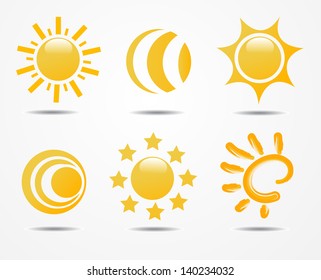 set of sun vector
