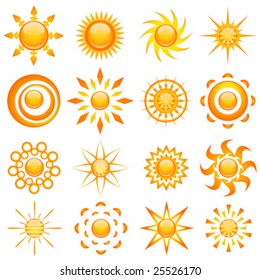 set of sun vector