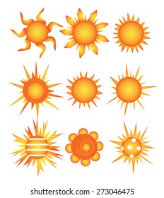 set of sun vector